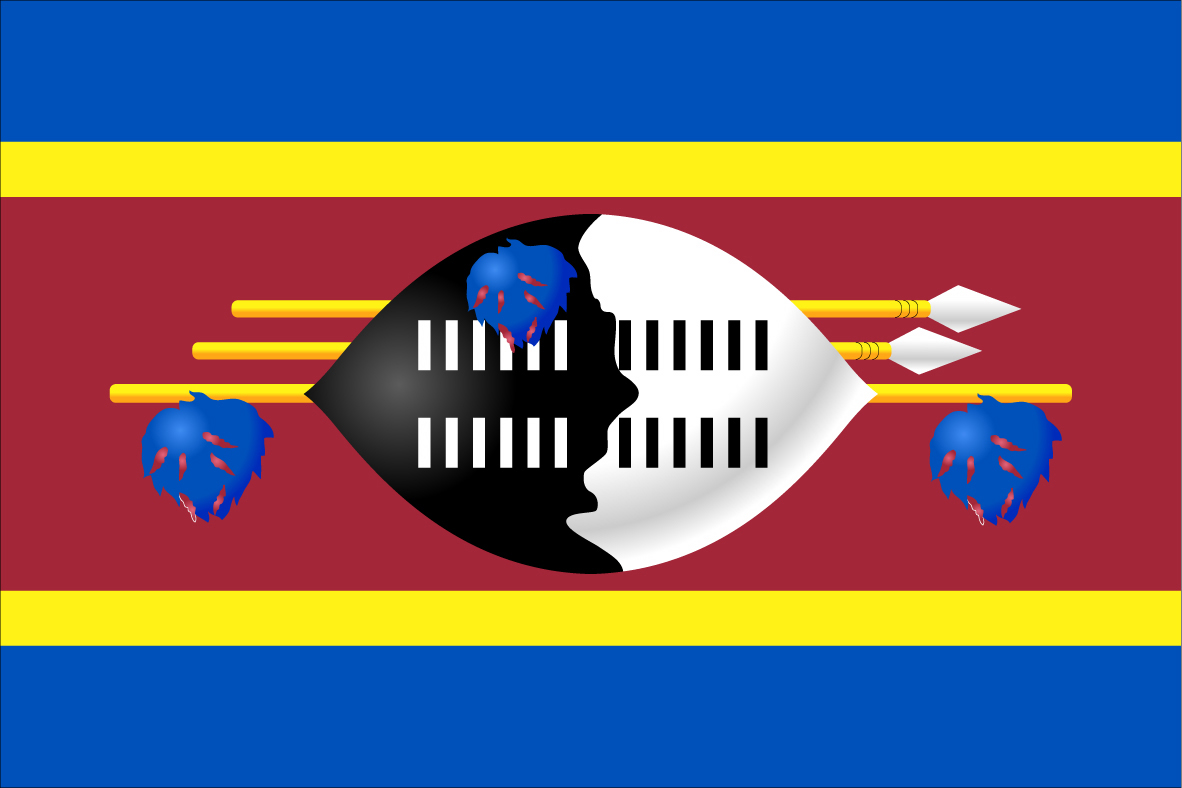 Bandeira Essuatini, antiga Suazilandia, Swazilandia