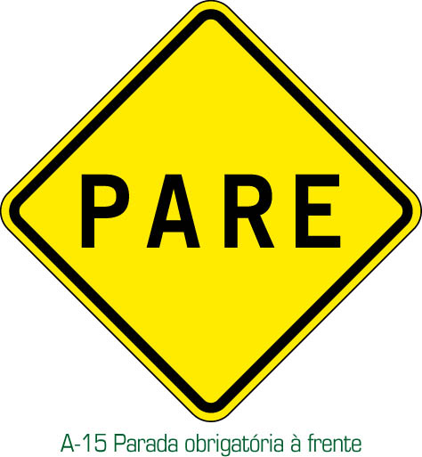 Parada obrigatoria a frente