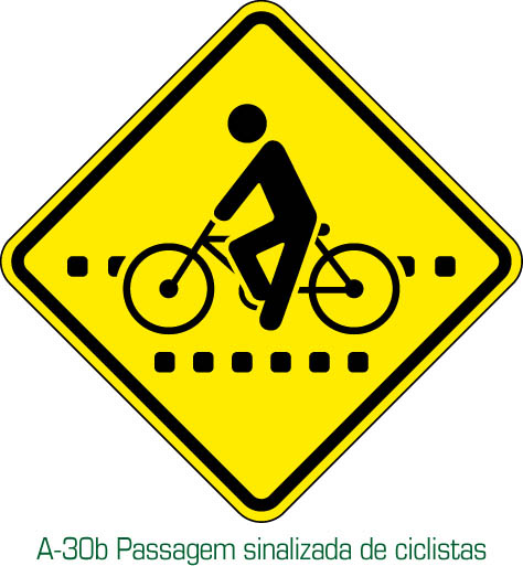 Passagem sinalizada de ciclistas