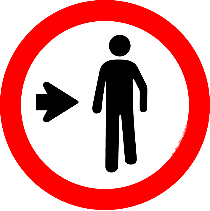 Pedestre, ande pela direita