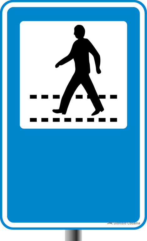 Servicos Auxiliares Placa em desuso Passagem protegida para pedestres