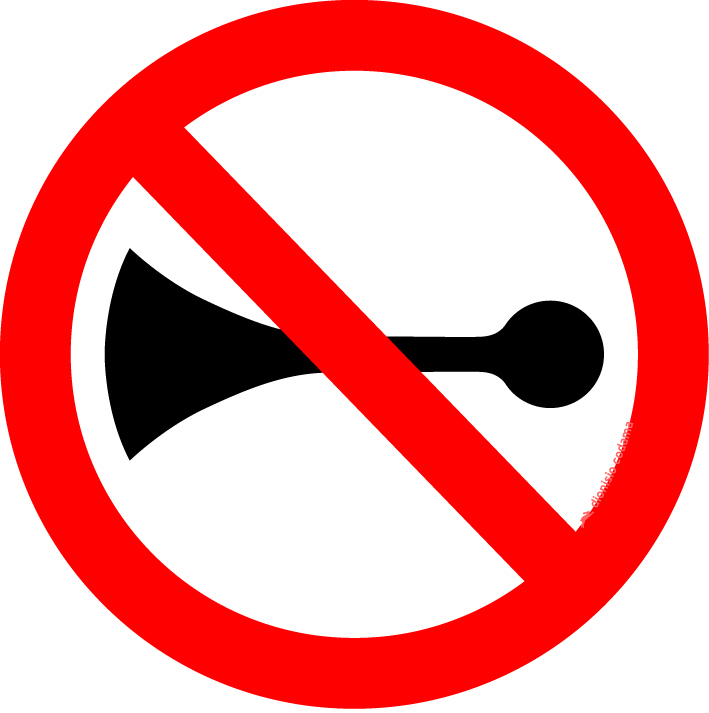 Proibido acionar buzina ou sinal sonoro
