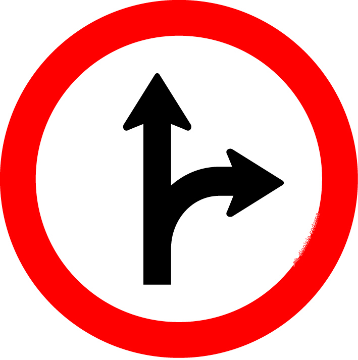 Siga em frente ou a direita