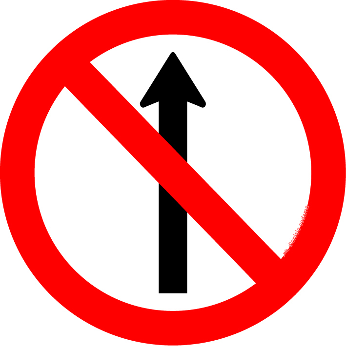 Placa de trânsito - R-3 - Sentido proibido