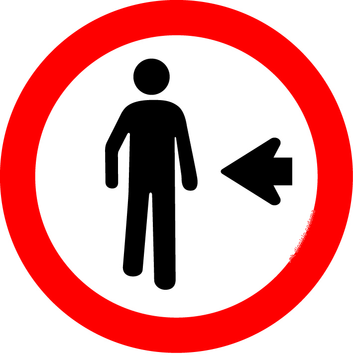 Pedestre, ande pela esquerda