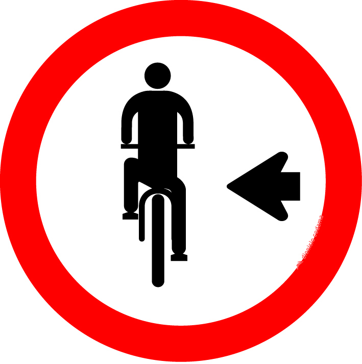 Ciclista, transite a esquerda