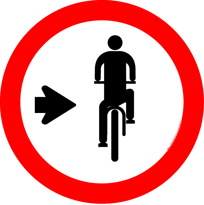 Ciclista, transite a direita
