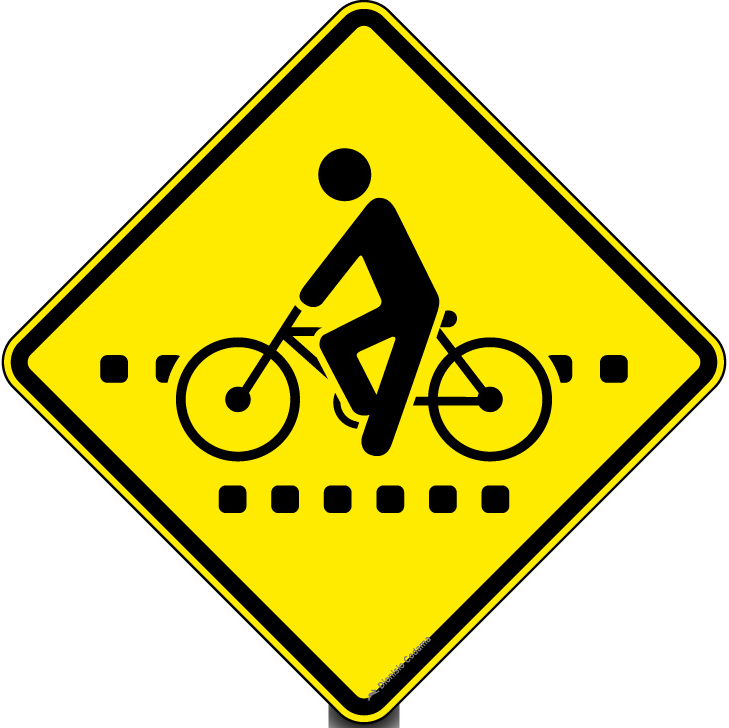 Passagem sinalizada de ciclistas