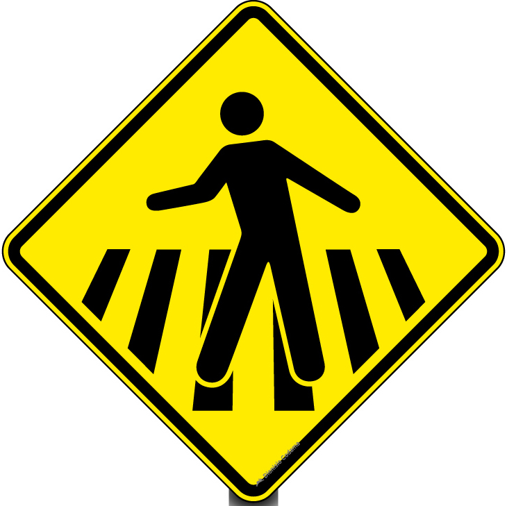 Passagem sinalizada de pedestres